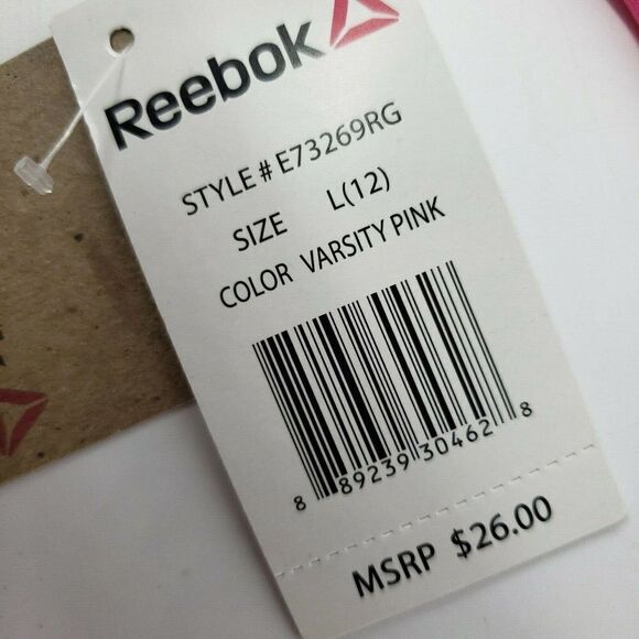 NEW Reebok Girls Pink Sweatpants Size 12 Large Work Out Black Spell Out Gym - Picture 4 of 10